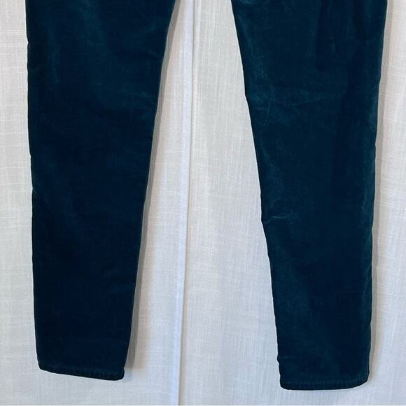 Anthropologie x AG Velvet Teal High Rise Slim Straight Stevie Ankle Pants Sz 26 - Picture 13 of 16